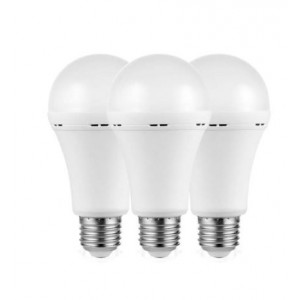 Switched 5W A60 Rechargeable E27 LED Light Bulb - Warm White - 3 Pack