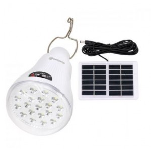 Switched Solar Powered LED Light Bulb- Solar Panel Included - White