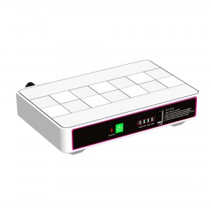 Geewiz Mini DC UPS (12000mAh) LifePO4 Backup Battery Power Bank Supply (38.4Wh) - 12V / 9V / 5V - USB AND POE: Router- CCTV- Wifi Backup with splitter cable - WHITE COLOUR - Used - Slightly Scratched