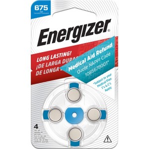 Energizer AZ675 1.4v Zinc Air Hearing Aid Battery Card 4