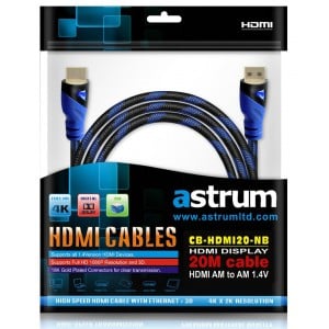 Astrum A31520-B HDMI Cable 20 meter 1.4v Mesh Cover Braid 4K Support