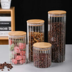 Pantry Gem Jar with Bamboo Lid - 90 x 200mm