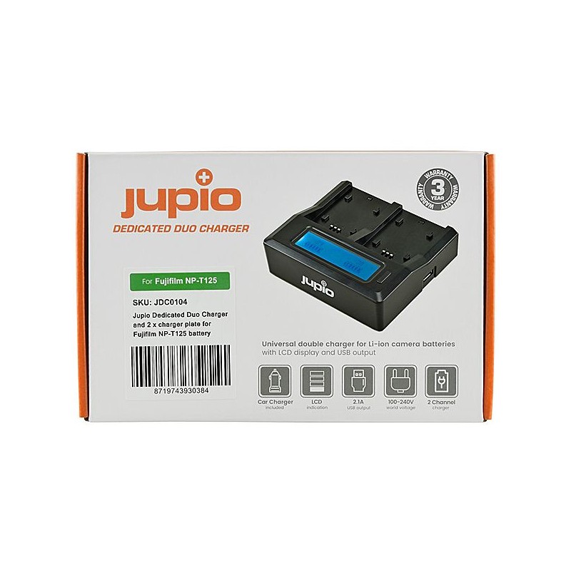 Chargeur de batterie secteur Quick LCD pour appareil photo numérique Fujifilm Fuji BC-T125 NP-T125 NPT125 GFX-50 GFX-50R GFX-50S