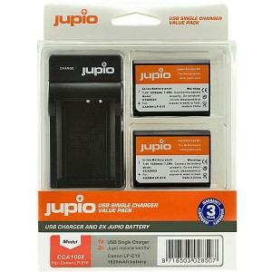 Jupio Value Pack x2 Battery for Canon LP-E10 + USB Single Charger