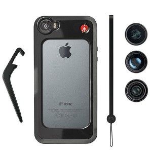 Manfrotto Klyp+ Three-Lens Kit (Black Bumper + Set of 3 Lenses) for iPhone 5/5S