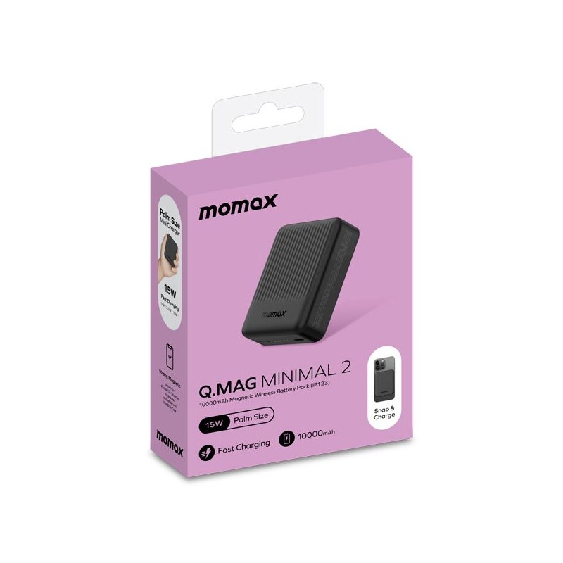 Momax Q.Mag Minimal 2 Magnetic Wireless Battery Pack - 10000mAh