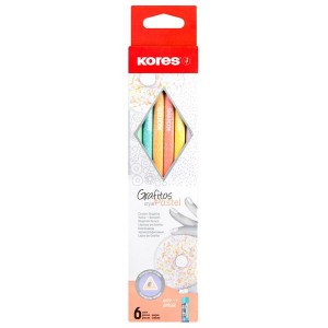 Kores Graphitos Style Pastel HB Pencils with Eraser Box of 6