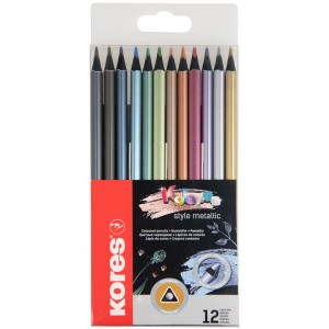 Kores Kolores Style Metallic 12 Colouring Pencils