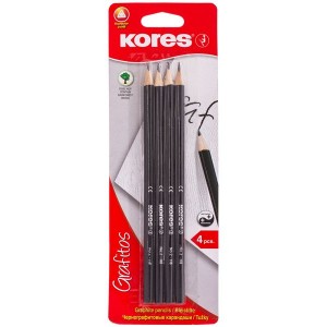 Kores Graphitos 4 HB Pencils - Matt Black - Blister Pack