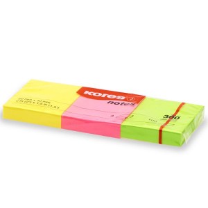 Kores Multi-Colour Neon Notes 40 x 50mm Pack of 3