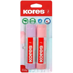 Kores Pastel Glue Stick 2x 20g Blister Pack
