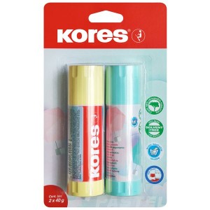 Kores Pastel Glue Stick 2x 40g Blister Pack