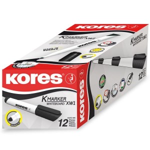 Kores Whiteboard K-Marker Black Box of 12