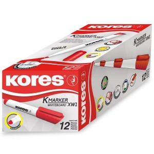 Kores Whiteboard K-Marker - Red - 12s