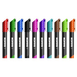 Kores Permanent K-Marker Set of 10 Mixed Colours