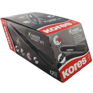 Kores Permanent K-Marker - Black - Box of 12
