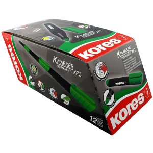 Kores Permanent K-Marker - Green - Box of 12