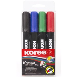 Kores Permanent K-Marker Set of 4 Mixed Colours