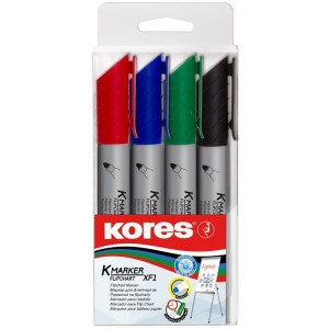 Kores Flipchart K-Marker Set of 4 Mixed Colours