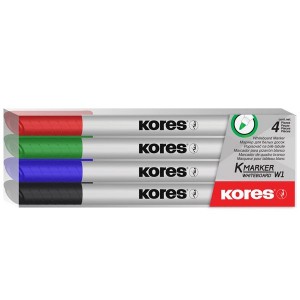 Kores Whiteboard Fine K-Marker Set of 4 Mixed Colours