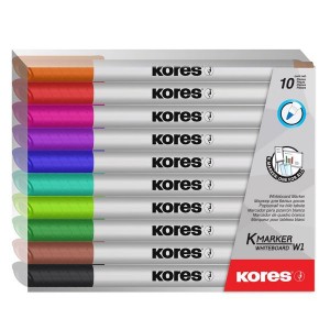 Kores Whiteboard Fine K-Marker Set of 10 Mixed Colours