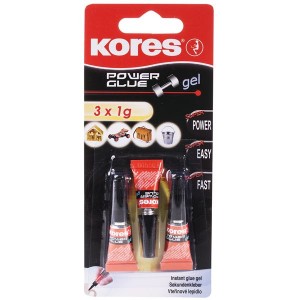 Kores Power Glue Gel 3x 1g Blister Pack