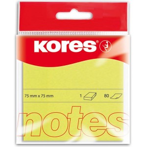Kores Neon Yellow Notes 75 x 75mm