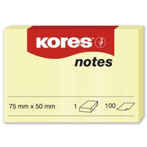 Kores Yellow Notes 75 x 50mm