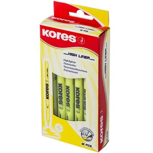 Kores High Liner Yellow Highlighter Pen 12s