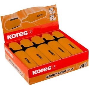 Kores Bright Liner Plus Orange Highlighter 10s
