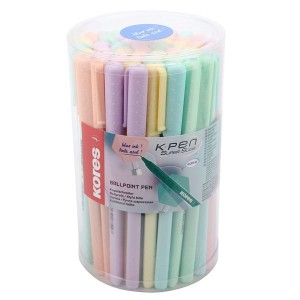 Kores K0R-M Pastel Ballpoint Pen Mixed Colours Display Tub of 50