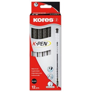 Kores K2-F Black Ballpoint Pen Box of 12