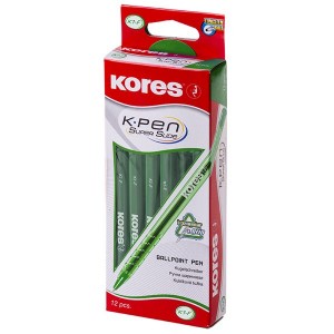 Kores K1-F Green Ballpoint Pen Box of 12