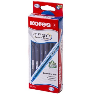 Kores K1-M Blue Ballpoint Pen 12s