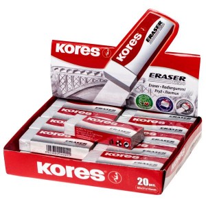 Kores KE-20 White Eraser Box of 20