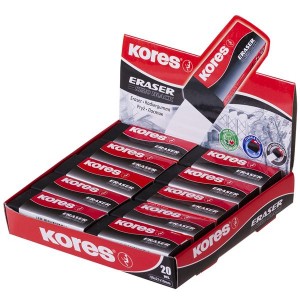 Kores Eraser KE-20 Black Box of 20