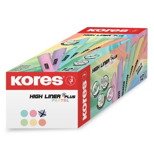 Kores High Liner Plus Pastel Lilac Highlighter Box of 12