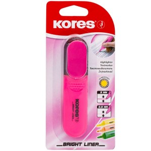 Kores Bright Liner Plus Pink Highlighter Blister Pack