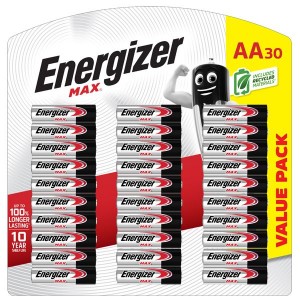 Energizer 1.5v MAX Alkaline AA Battery Card 30 Pieces