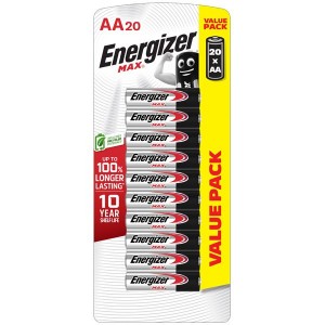 Energizer E91BP20 1.5v MAX Alkaline AA Battery Card 20