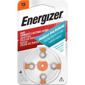 Energizer AZ13 1.4v Zinc Air Hearing Aid Battery Card 4