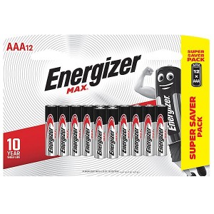 Energizer E92BP12 1.5v MAX Alkaline AAA Battery Card 12