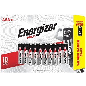 Energizer E92BP16 1.5v MAX Alkaline AAA Battery Card 16