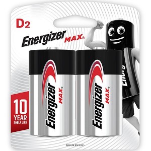 Energizer E95BP2 1.5v MAX Alkaline D-size Battery Card 2