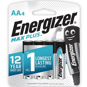 Energizer EP91BP4 1.5v MAX PLUS Alkaline AA Battery Card 4