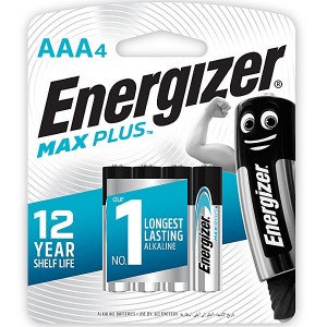 Energizer EP92BP4 1.5v MAX PLUS Alkaline AAA Battery Card 4