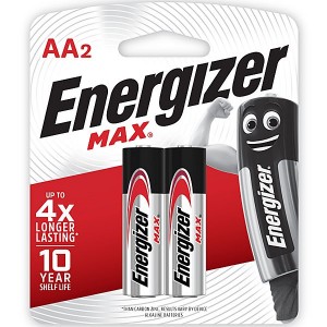 Energizer E91BP2 1.5v MAX Alkaline AA Battery Card 2