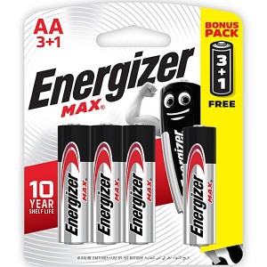 Energizer E91BP3+1 1.5V MAX Alkaline AA Card 3+1 Free