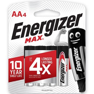 Energizer E91BP4 1.5v MAX Alkaline AA Battery Card 4