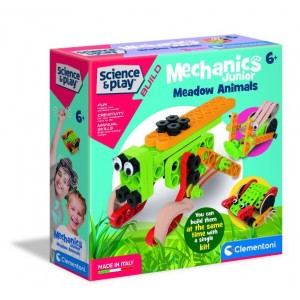 Clementoni Mechanics Junior - Meadow Animals 3 Model Kit - 6 Pack